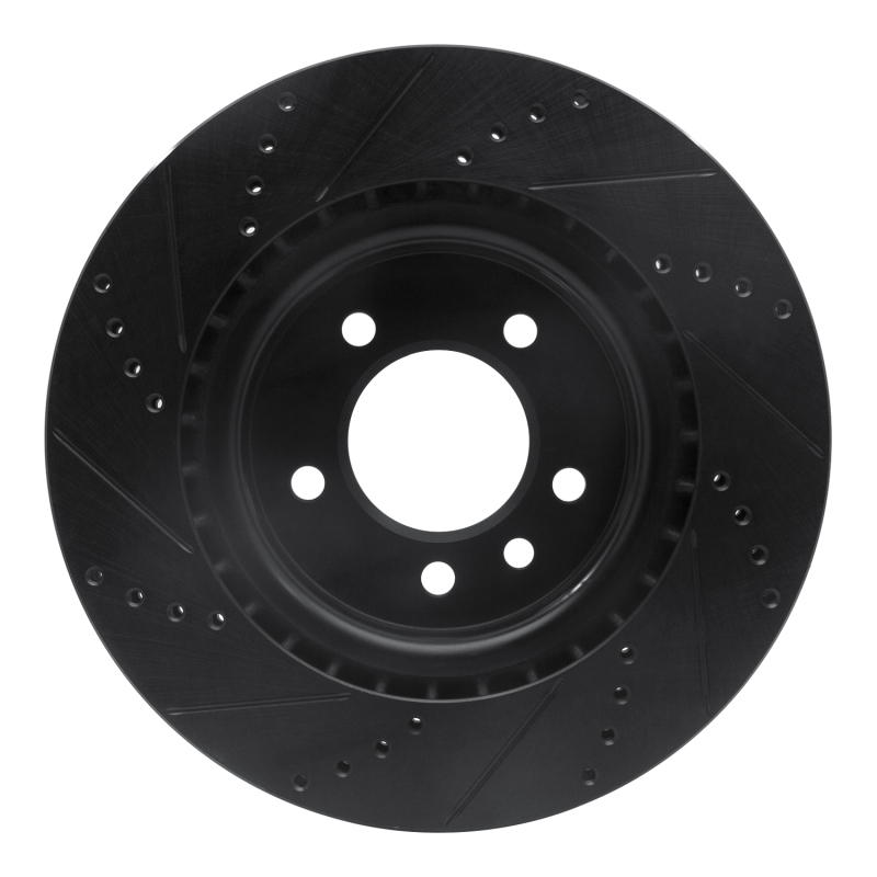 Land Rover Range Rover Sport Brake Rotor (1) - Rear Right - R1 Concepts - Drilled & Slotted - Black - `18-`20